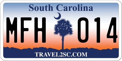 SC license plate MFH014