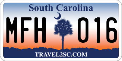 SC license plate MFH016