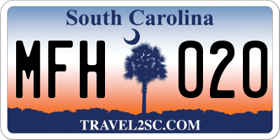 SC license plate MFH020