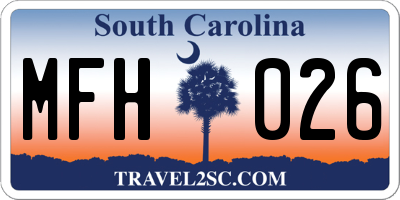 SC license plate MFH026