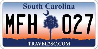 SC license plate MFH027