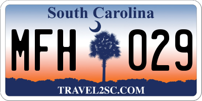 SC license plate MFH029