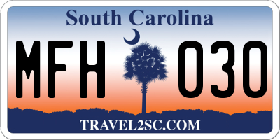 SC license plate MFH030