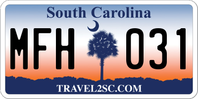 SC license plate MFH031