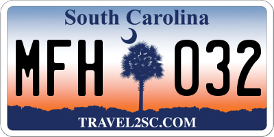 SC license plate MFH032