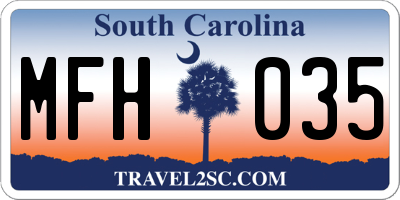 SC license plate MFH035