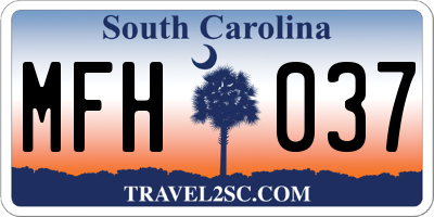 SC license plate MFH037