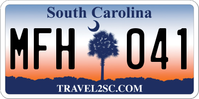 SC license plate MFH041