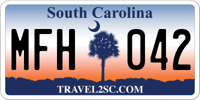SC license plate MFH042