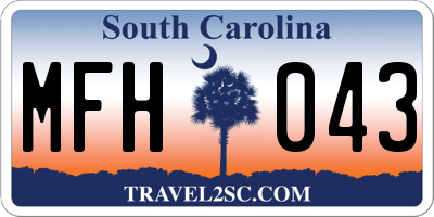 SC license plate MFH043