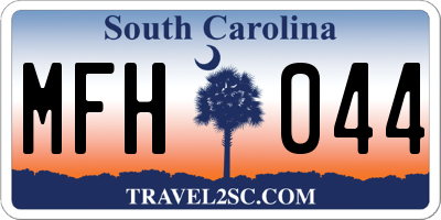 SC license plate MFH044