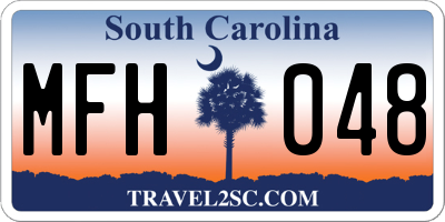SC license plate MFH048