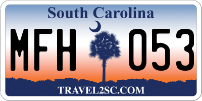 SC license plate MFH053