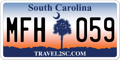 SC license plate MFH059
