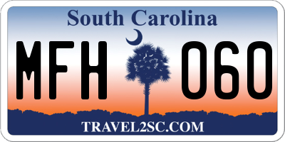 SC license plate MFH060