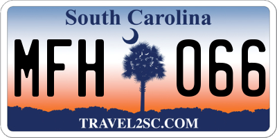 SC license plate MFH066