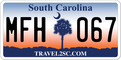 SC license plate MFH067