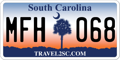 SC license plate MFH068