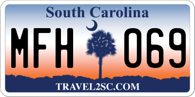 SC license plate MFH069