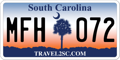 SC license plate MFH072