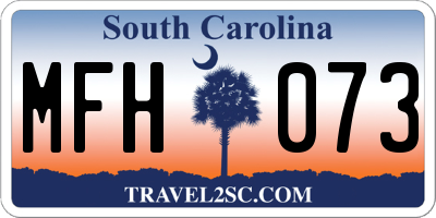 SC license plate MFH073