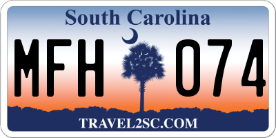 SC license plate MFH074