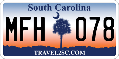 SC license plate MFH078