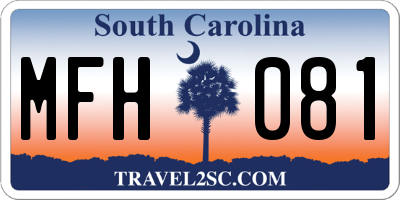 SC license plate MFH081