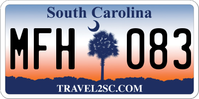 SC license plate MFH083