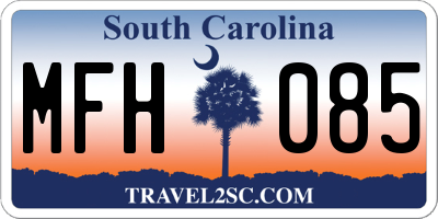 SC license plate MFH085