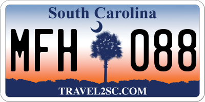 SC license plate MFH088