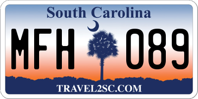 SC license plate MFH089