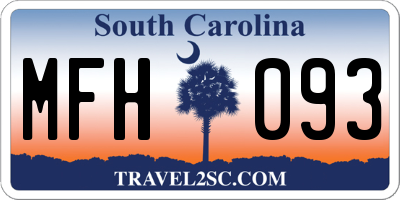 SC license plate MFH093