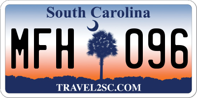 SC license plate MFH096