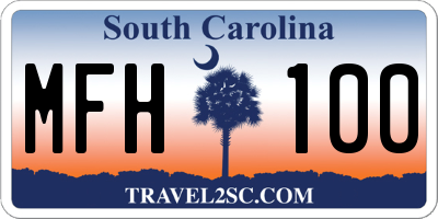SC license plate MFH100