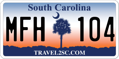 SC license plate MFH104