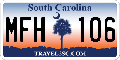 SC license plate MFH106