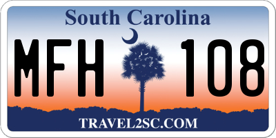 SC license plate MFH108