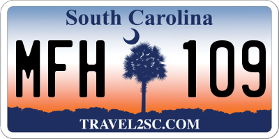 SC license plate MFH109