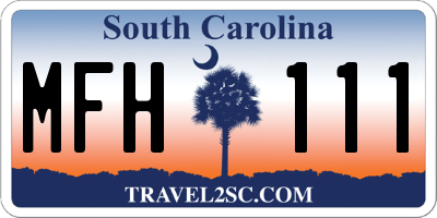 SC license plate MFH111