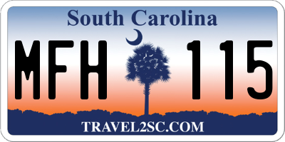 SC license plate MFH115