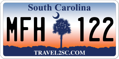 SC license plate MFH122