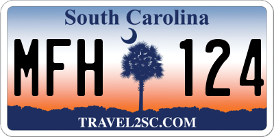 SC license plate MFH124
