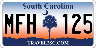 SC license plate MFH125