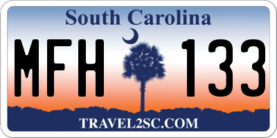 SC license plate MFH133