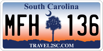 SC license plate MFH136