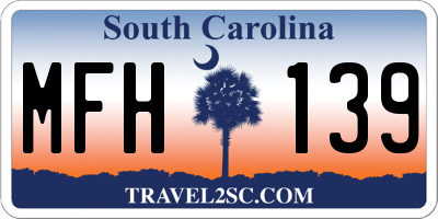 SC license plate MFH139