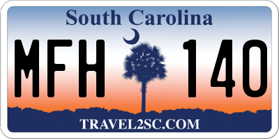 SC license plate MFH140
