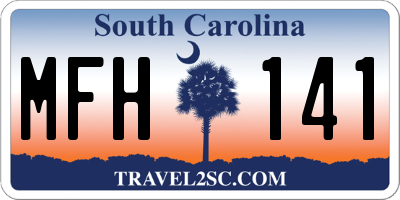 SC license plate MFH141