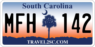 SC license plate MFH142